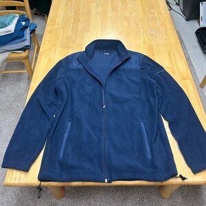 Fila Essentials Match Fleece FullZip Track Jacket Mens Blue Tennis Winter Size L